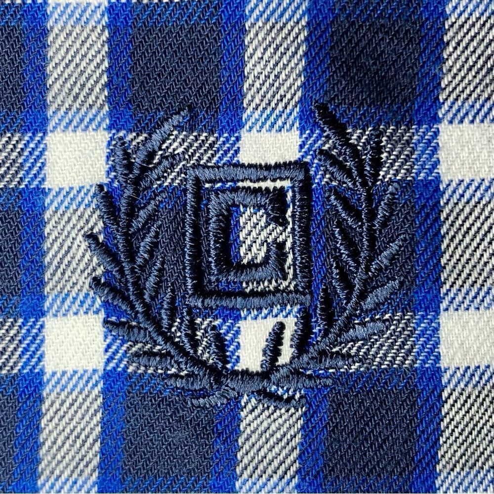 Chaps by Ralph Lauren Easy Care Twill Plaid Shirt in Blue/White Men’s 2XLT - Picture 5 of 9